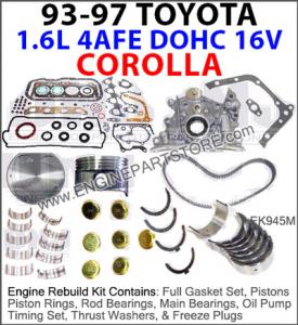 93-97 Toyota Corolla 1.6 4AFE engine rebuild kit